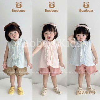 [BAOBAO- HÀNG SẴN] - ÁO SƠMI SÁT NÁCH XẾP LY CHẤM BI CAO CẤP XINH XẮN ĐÁNG YÊU DÀNH CHO BÉ GÁI - MZ9033
