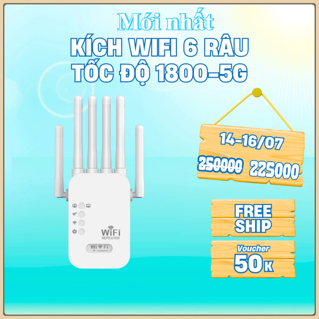 NEW Bộ Kích Sóng Wifi Cao Cấp 6 Râu Tốc Độ Cao 1800 Mbps Bộ Khuếch Đại Sóng Wifi Truyền Sóng Nhanh Ổn Định Xuyên Tường | BigBuy360 - bigbuy360.vn