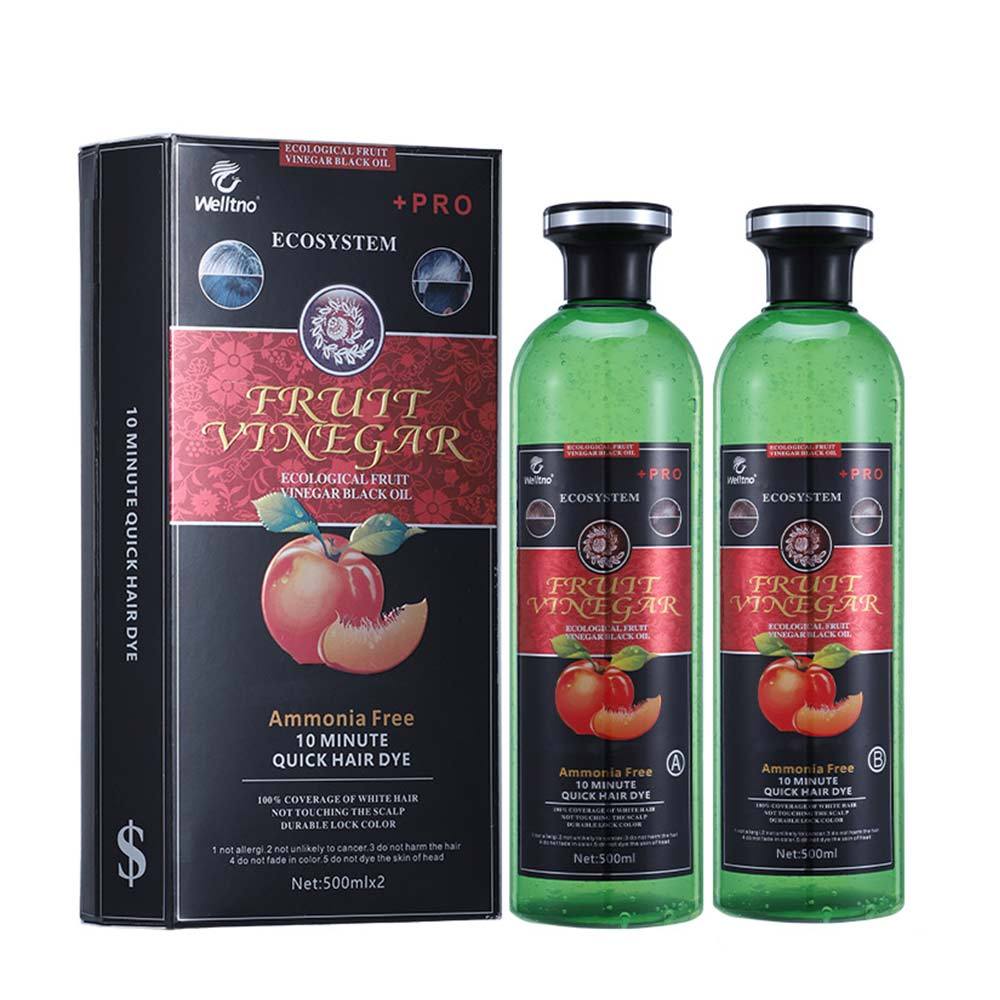 Natural Black Hair Color Fruit Vinegar Hair Dye Gel Color 500ml