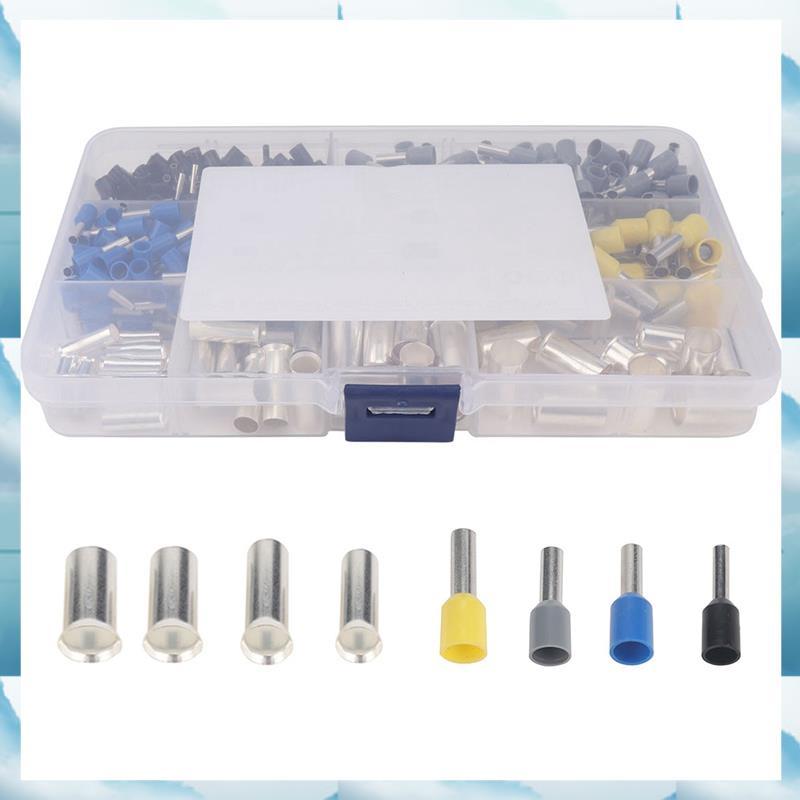 [D E H F] 390 Cái AWG (2 4 6 8 10 12 14 16) Bộ dụng cụ dây Ferrules Crimp Terminal Connector Sleeves