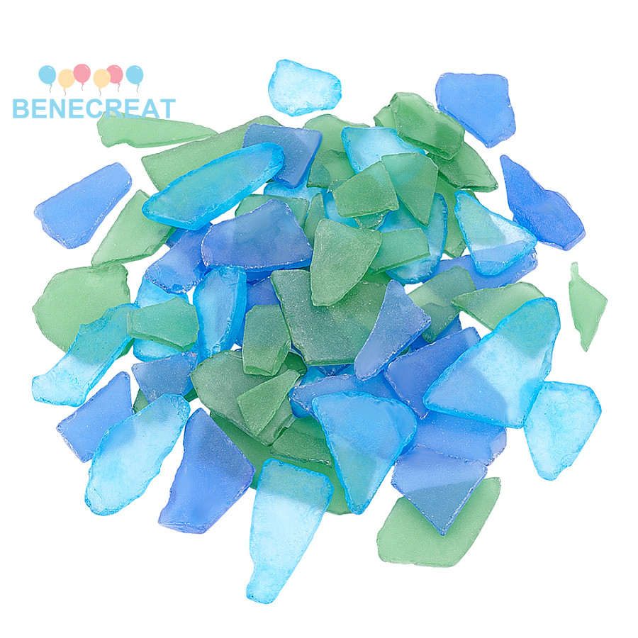 BENECREAT Ocean Series Glass Cabochons Nuggets Hỗn hợp màu, 255g