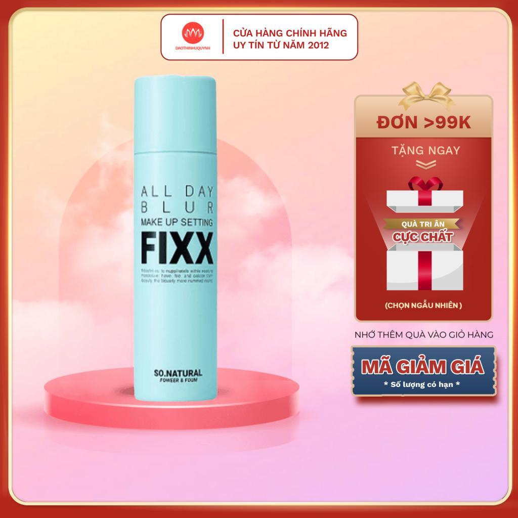 ( XANH ) Xịt khoá nền mịn lì So.Natural All Day BLUR Makeup Setting Fixx 75ml so natural chính hãng