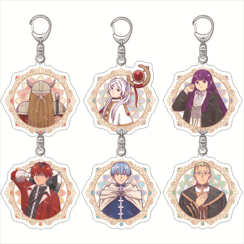 Cute Frieren: Beyond Journey's End Anime Acrylic Keychain Bag Car Pendant Figure Key Ring Women Badg
