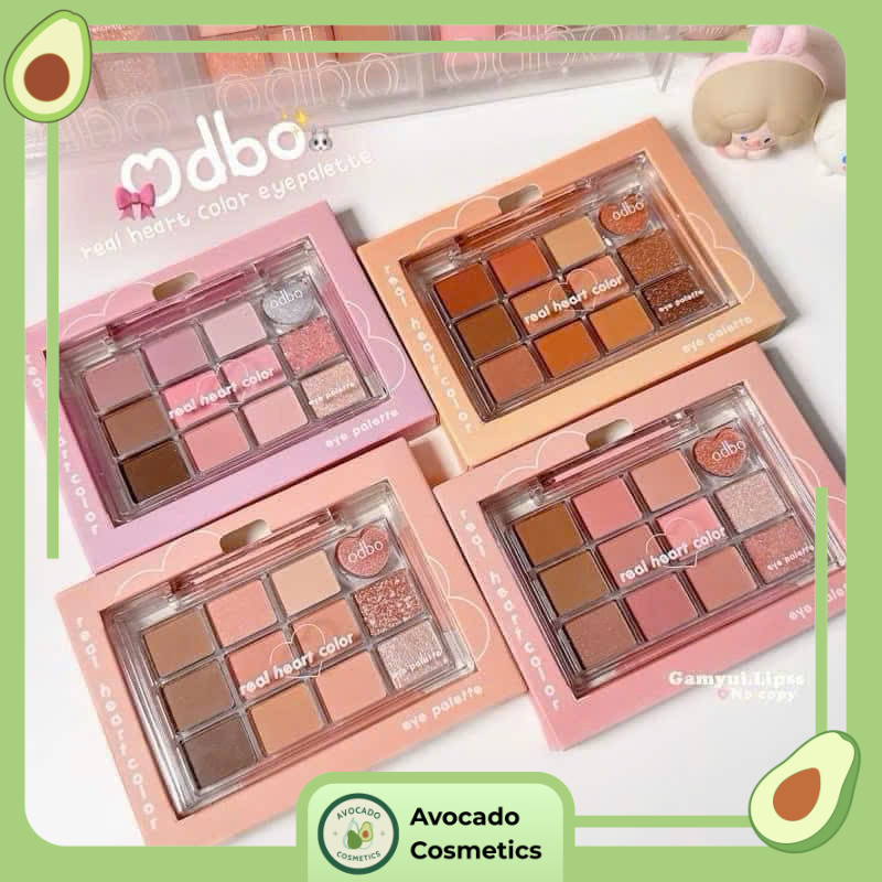 Bảng phấn 12 ô màu ODBO OD2019 Real Heart Color  8g