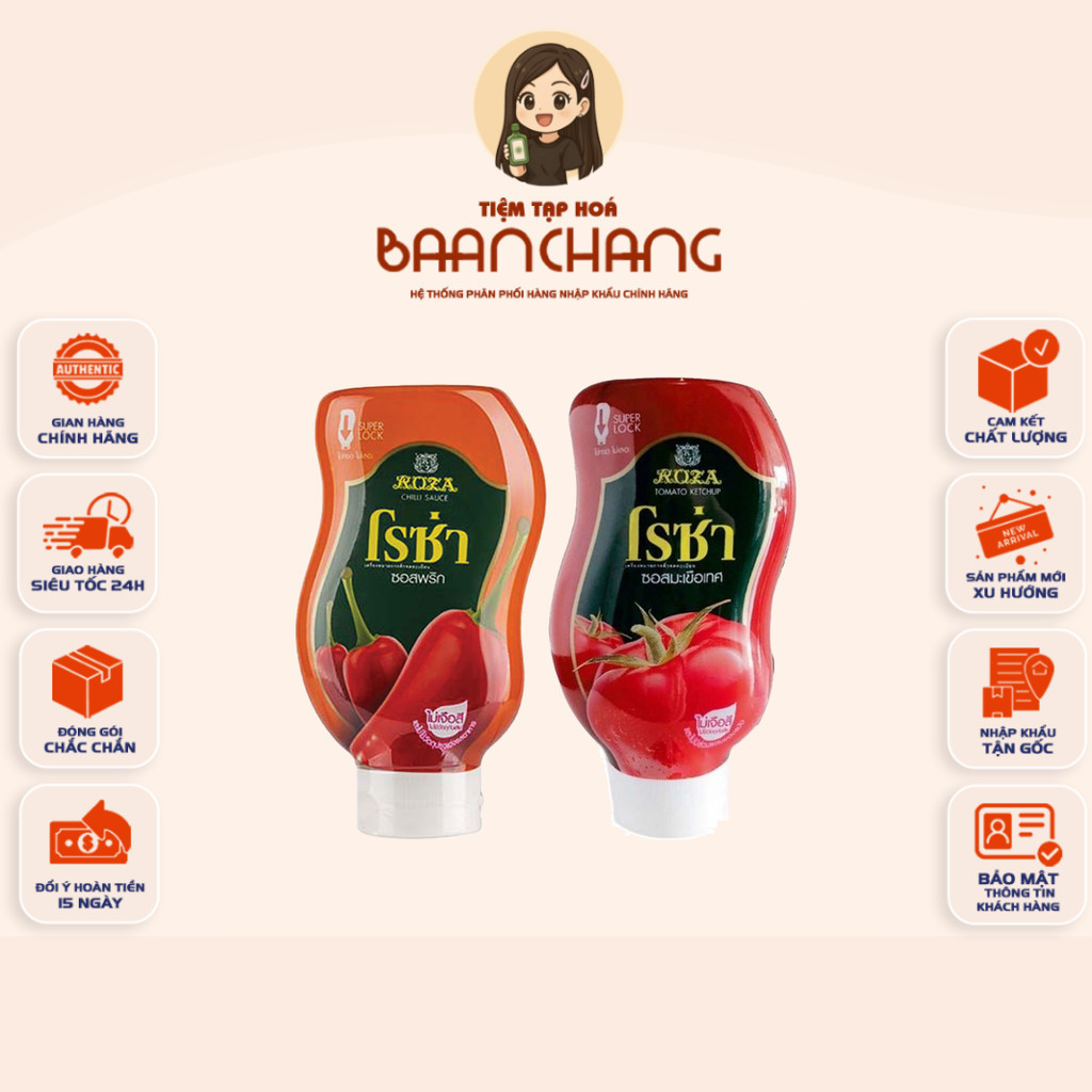 [ĐỦ SIZE] Tương Ớt & Tương Cà Ketchup Roza Csfood Thái Lan Chính hãng