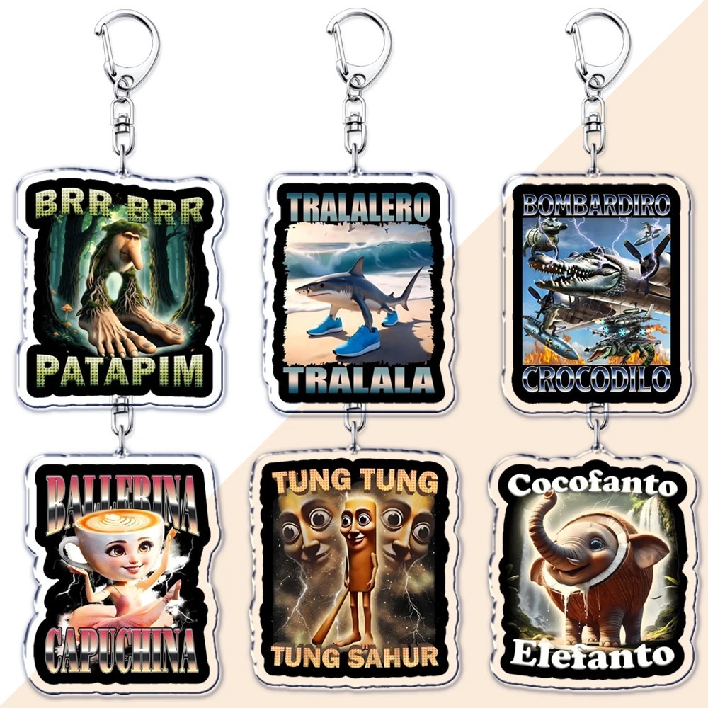 Móc Khóa Meme Italian Brainrot Tralalero Tralala Tung Tung Tung Sahur Brr Brr Patapim Hài Hước Trang