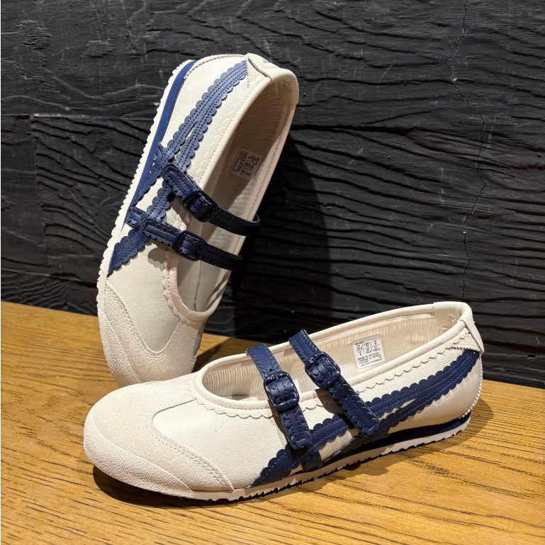 Mexico 66 TGRS Onitsuka Tiger Mary Jane Ballet Flats Thoải Mái Slip-On Đi Lại Hàng Ngày Đường Phố Th