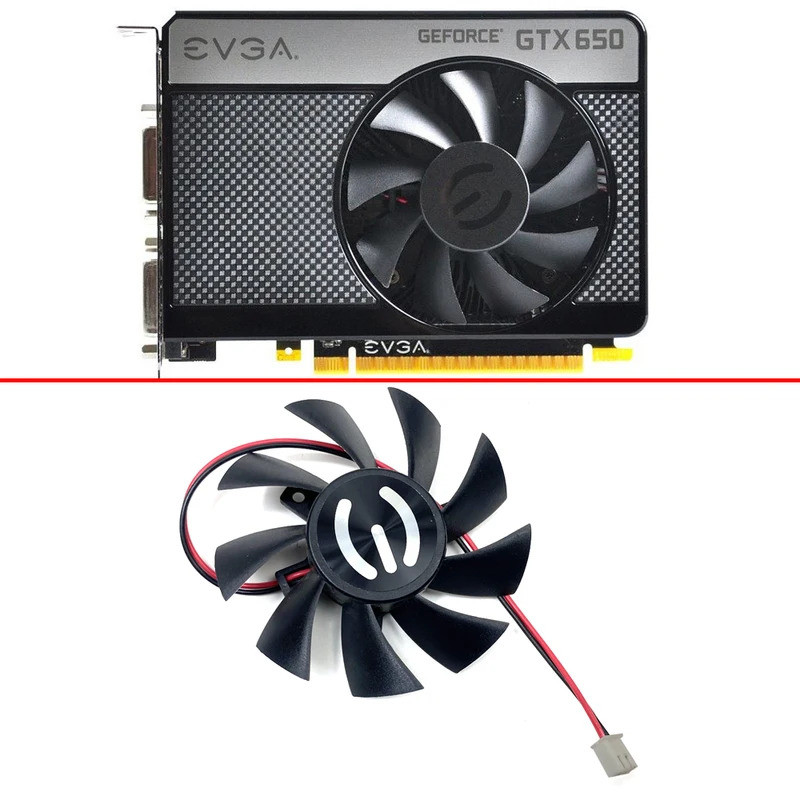 Quạt làm mát MỚI 65MM 2PIN T128015SH GPU QUẠT Cho EVGA GTX 650 650Ti GTS 450 Quạt Làm Mát Card Đồ Họ