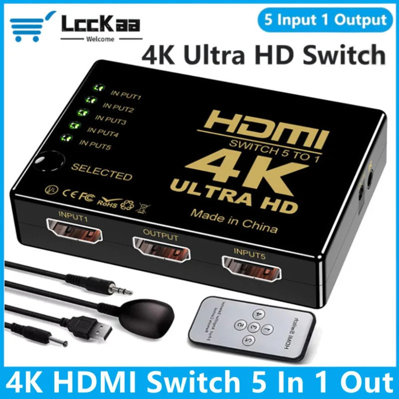 5 Trong 1 Ra HDMI Switch KVM Switcher HD 4K Công Tắc Video Splitter 3X1 5x1 HDMI Switcher Hub Adapte