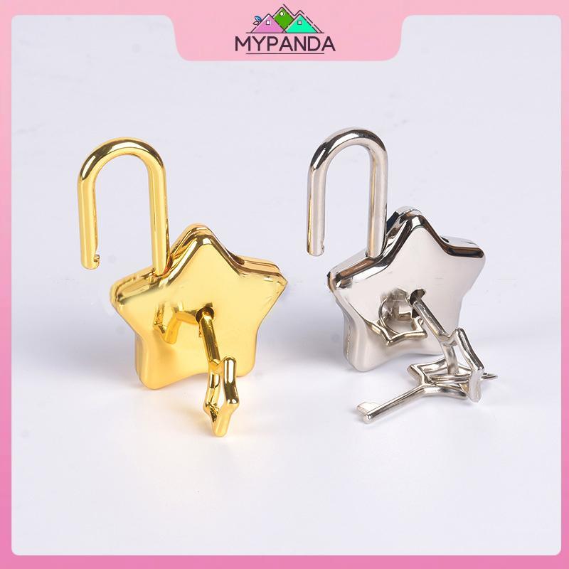 MYPANDA Mini Star Shape Archaize Padlos Loer Security Key Lo có chìa khóa Túi hành lý Lo.