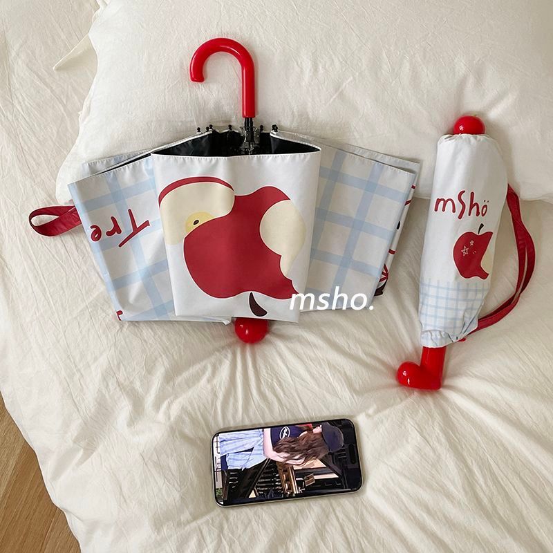 Giày bốt nhỏ màu đỏ Msho ~ Ô móc cong mũi đỏ cho bé gái Mưa hoặc mưa Kem chống nắng sử dụng kép Tấm 