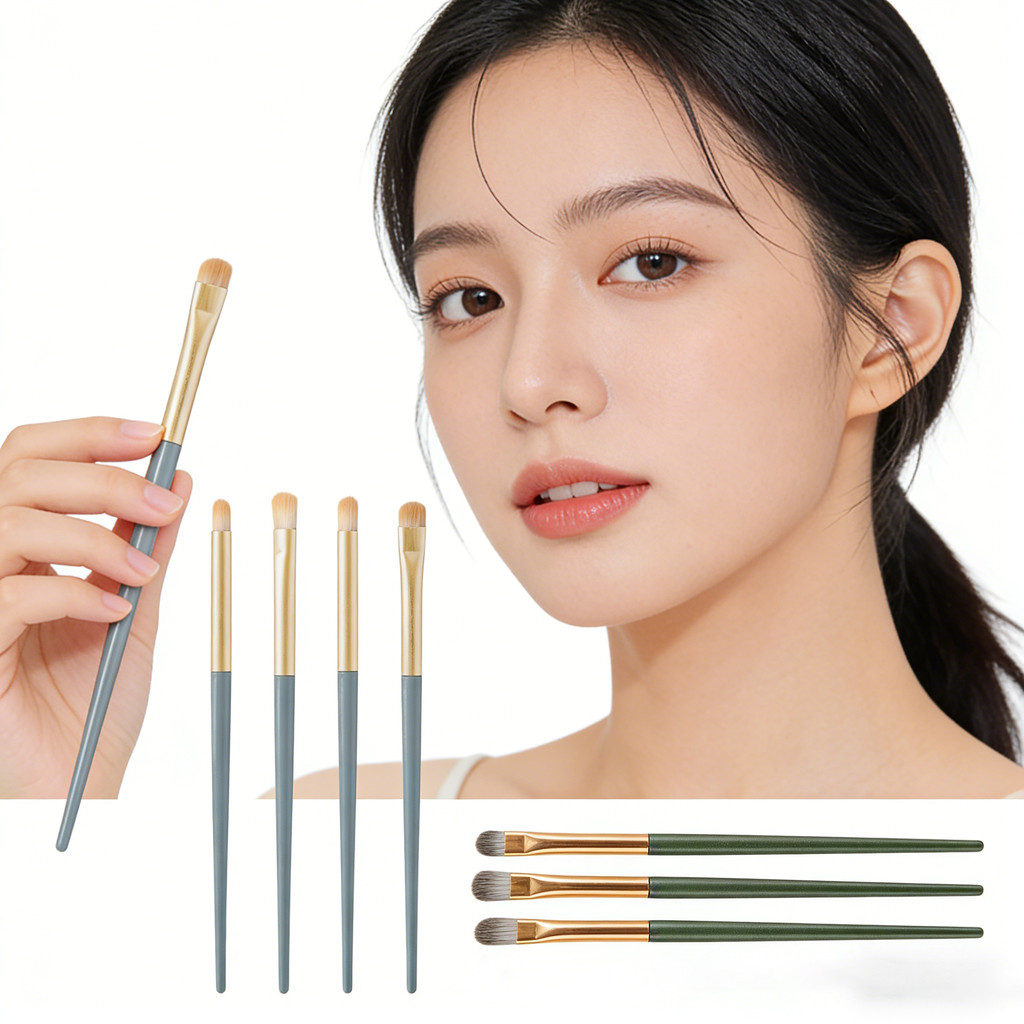 Bộ 3 Bàn Chải Trang Điểm Mắt Di Động Bộ Phấn Mắt Bút Kẻ Mắt Dưới Miếng Lót Mắt Bàn Chải Dụng Cụ Làm 
