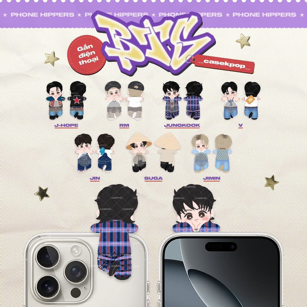 Hippers dán điện thoại, phụ kiện điện thoại nhóm nhạc BTS