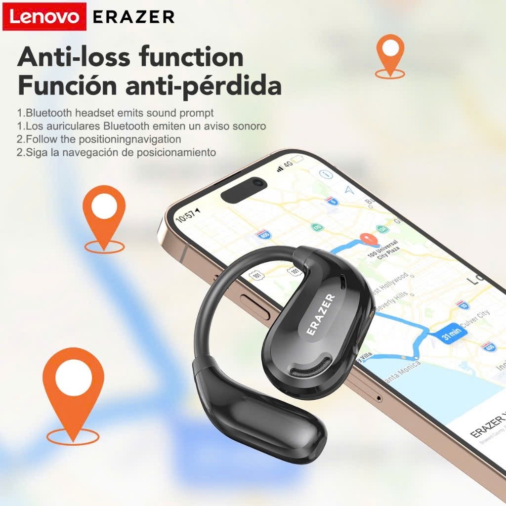 Tai Nghe True Wireless Kẹp Tai Phiên dịch 134 ngôn ngữ Lenovo Erazer XT66 Pro | BT 5.4 | Đèn báo | BigBuy360 - bigbuy360.vn