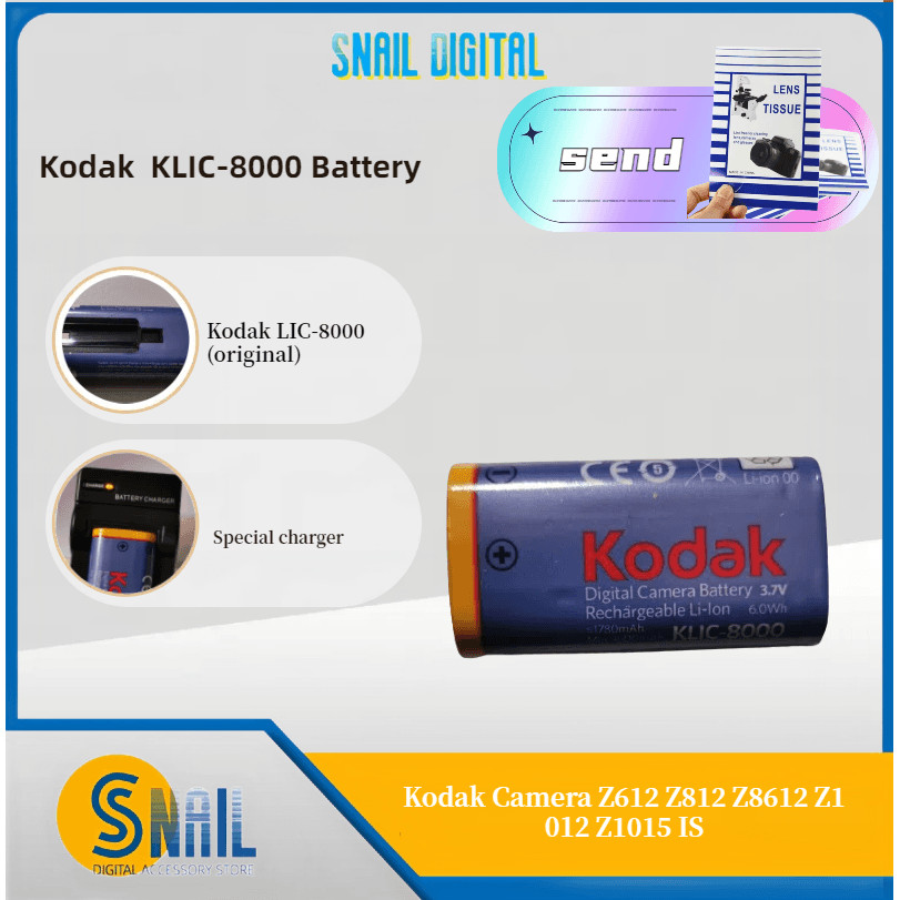 Pin Kodak KLIC-8000 KLIC8000 Máy Ảnh Kodak Z612 Z812 Z8612 Z1012 Z1015 LÀ Mới