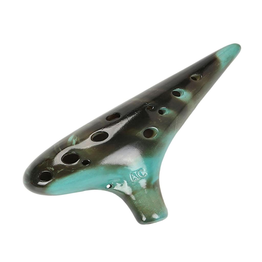 Bộ dụng cụ Mini gốm sứ 12 lỗ Alto C Ocarina có dây đeo Túi lưu trữ để học nhạc chuyên nghiệp