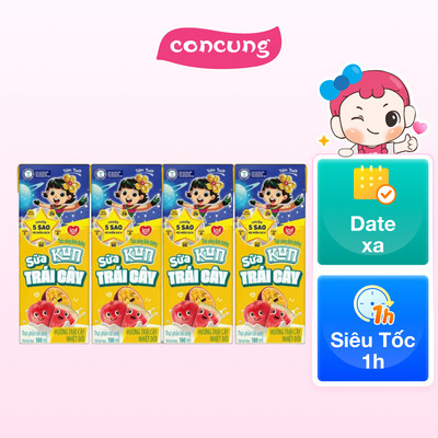 Sữa trái cây Kun hương trái cây 180ml (lốc 4 hộp)