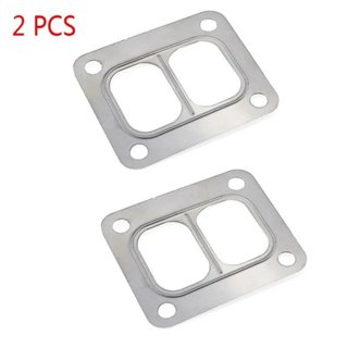 2x Thép không gỉ T4 Turbo Manifold Chia Đệm Đôi Cuộn Bạc XKUO