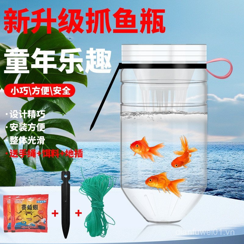 Bẫy cá tiện dụng cho trẻ em sử dụng ngoài trời tại ao hoặc suối, chống sốc và dễ dùng.