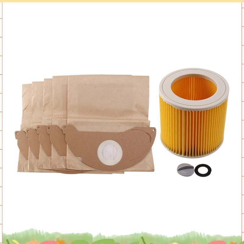 1 Cái Bộ Lọc Hepa Bụi + 5 Túi Giấy Cho Máy Hút Bụi Phần Bộ Lọc Hepa Wd2250 Wd3.200 Mv2 Mv3 Wd3