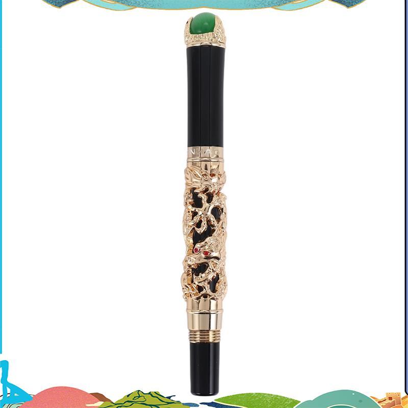 Sang Trọng 18KGP 0.5mm Vàng Rồng Rồng Đài Phun Nước Bút Máy