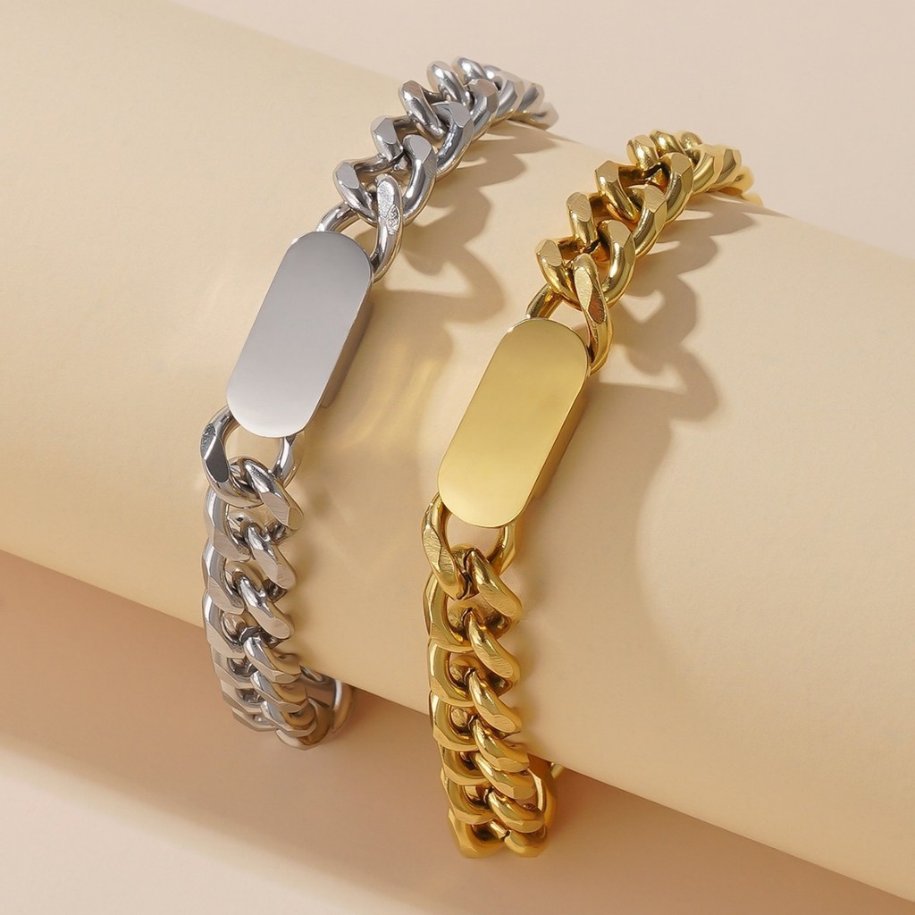 Titanium steel bracelet for women hiphop Ha Wan brand fashion simple and unique student minimalist s