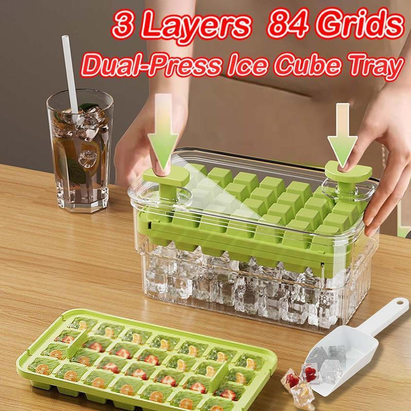 Khay làm đá ép kép - Thiết kế không tràn dễ dàng tháo rời BPA-Free Fast Free Free Freezing Chống dín