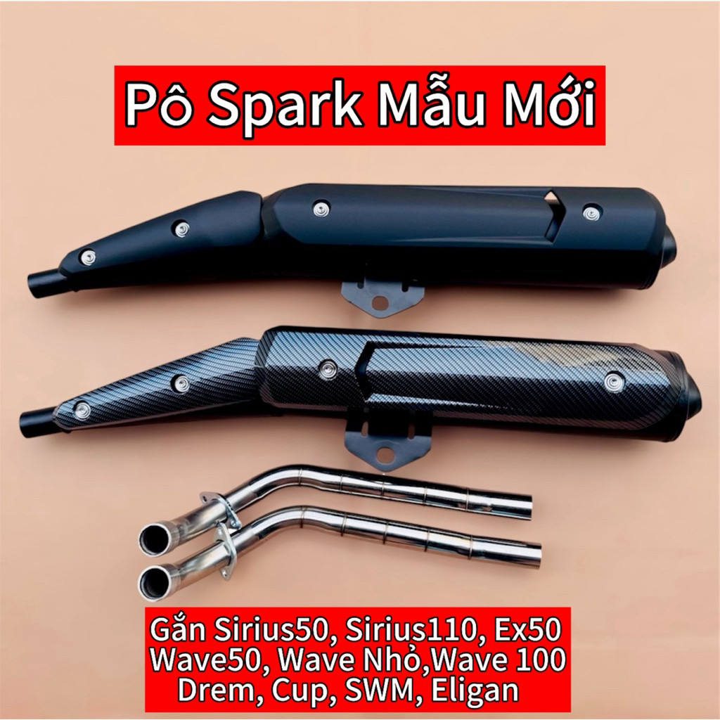 pô xe pô sirius pô spark sirius pô ex 2010 cho sirius hàng 1.1 tặng kèm ốp + ôc gắn như zin