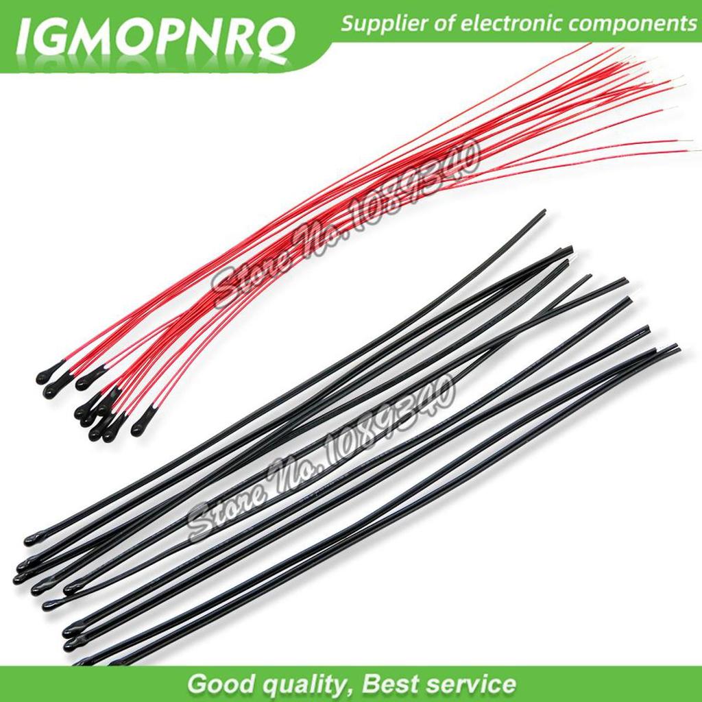 10 Cái / lốc NTC Điện Trở Nhiệt Điện Trở MF52B MF52D 10K 100K Đầu Dò Dây Đeo B3950 B3435 1% 10CM Cảm
