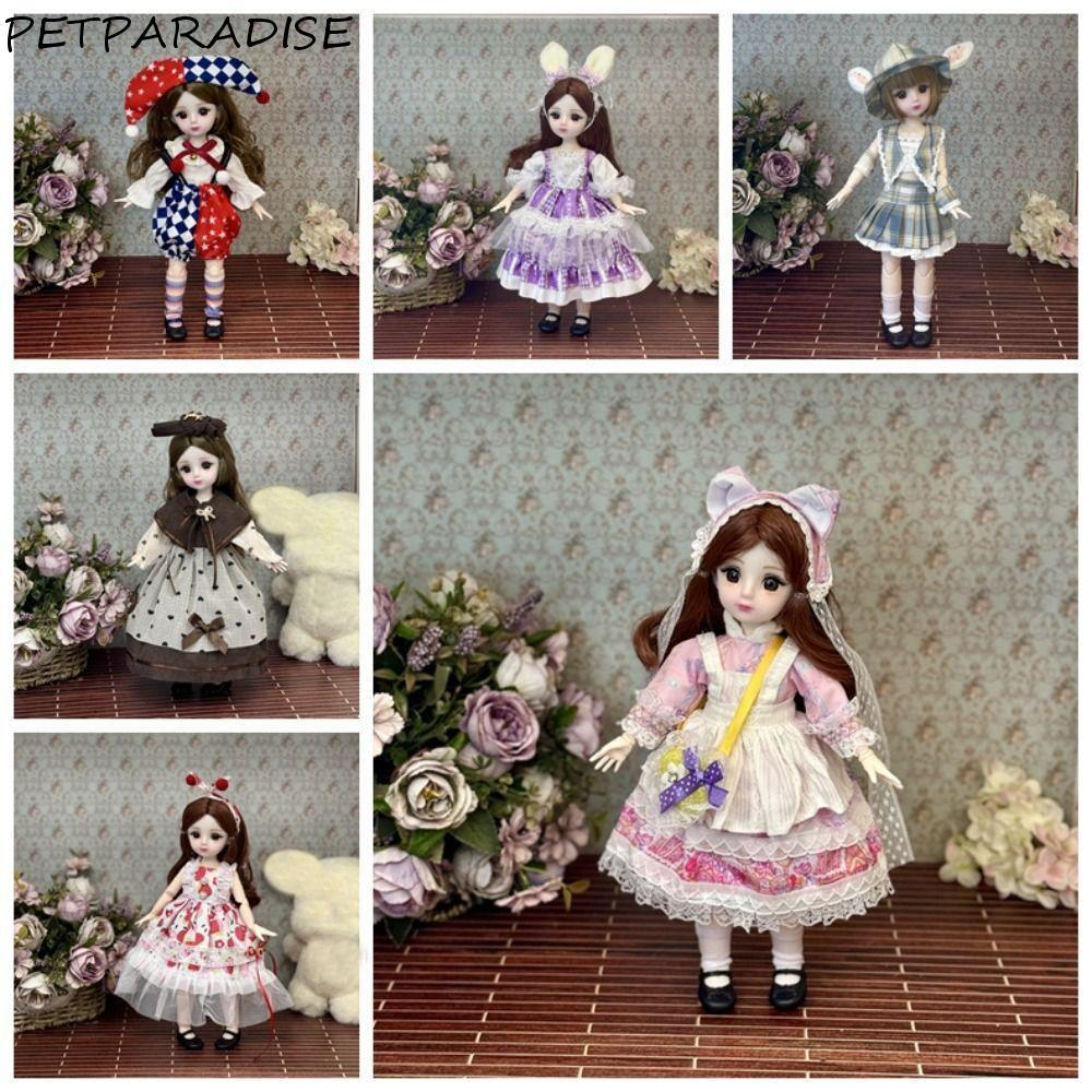 PETPARADISE Búp bê BJD 30cm, Dress Up 1 / 6 BJD Khớp nối có thể tháo rời Búp bê, Búp bê Mini có quần