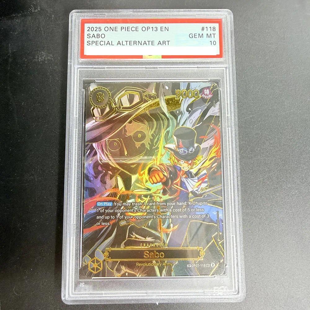 PSA 10 DIY ONE PIECE Đánh Giá Thẻ 2025 ONE PIECE OP13 EN SABO OP07-118 Bộ Sưu Tập Thẻ Sao chép 10 Đi