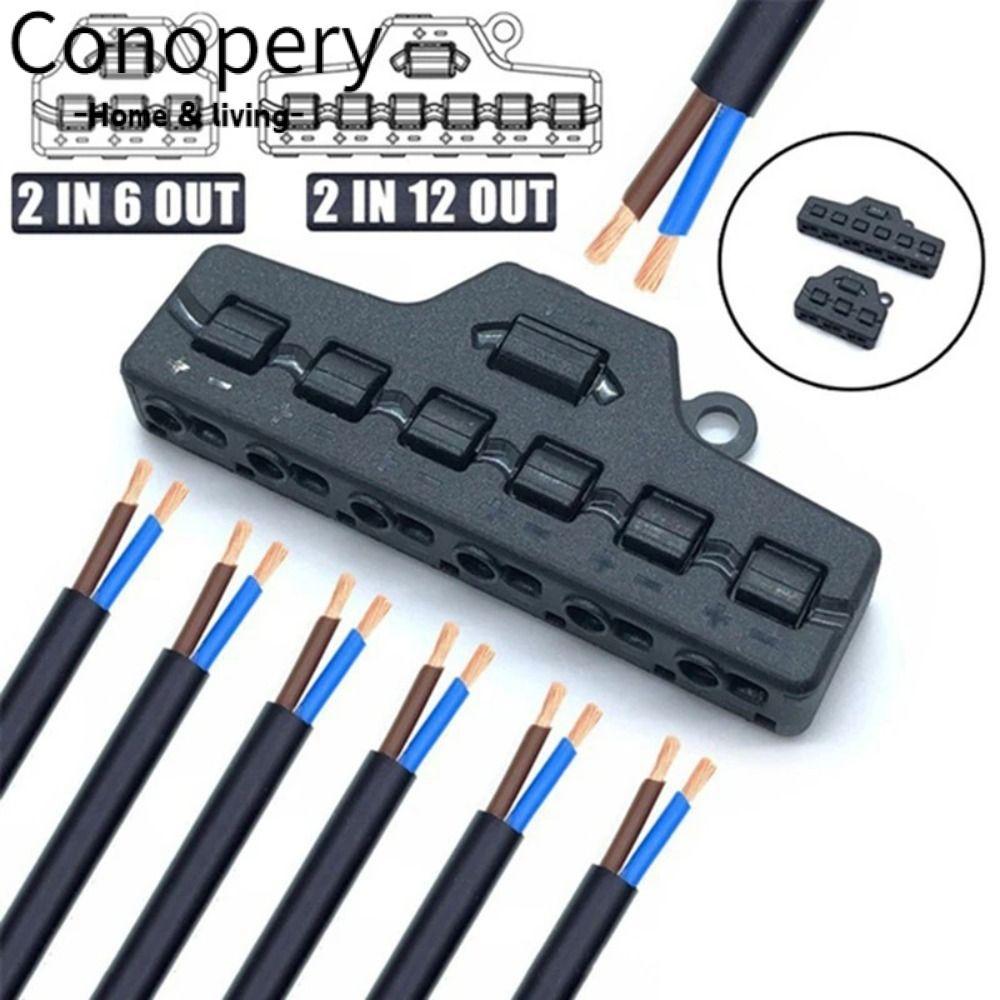 Bộ chia đầu nối dây CONOPERY, Khối đầu cuối điện áp không đổi 6 cổng, Loại đẩy chuyên nghiệp Loại so