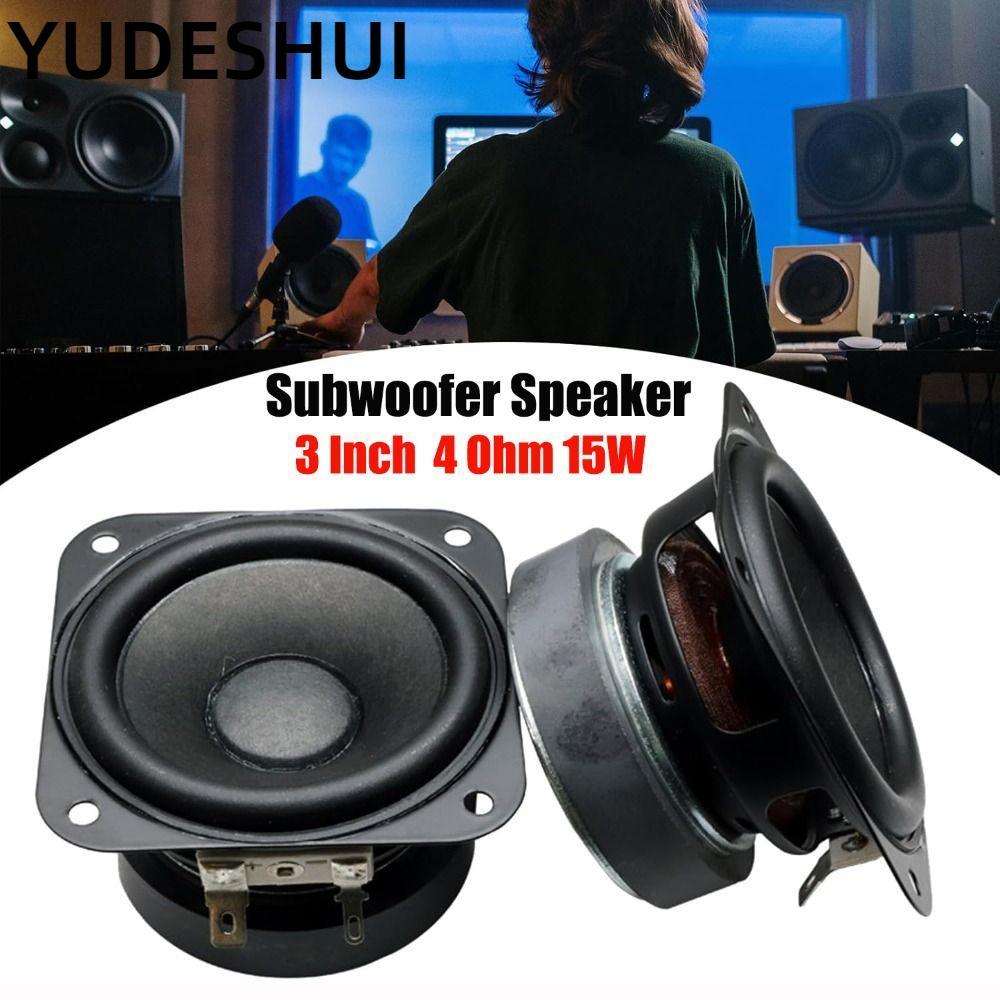 Loa trầm vuông YUDESHUI Bass, Loa siêu trầm nắp lồi 4 Ohm 15W, Loa từ tính kép 2 inch 3 inch Loa kệ 