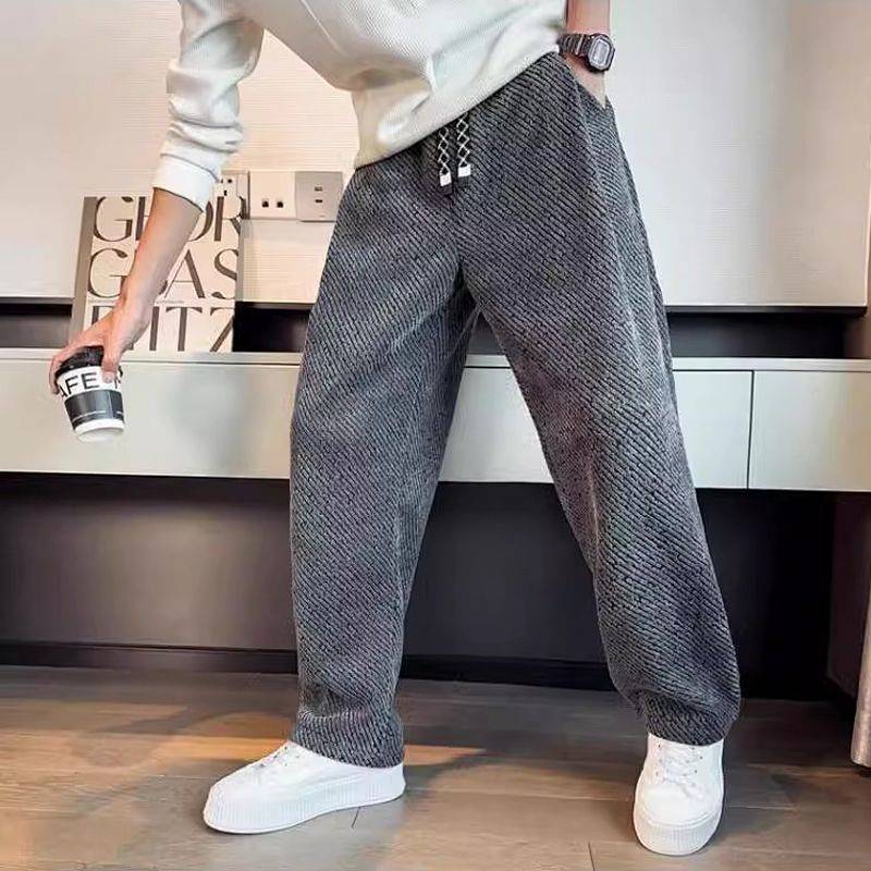 American Style Loose Men's Pants Chenille Fabrics Straight-Leg Pants Men's and Women's Wide-Leg Pant