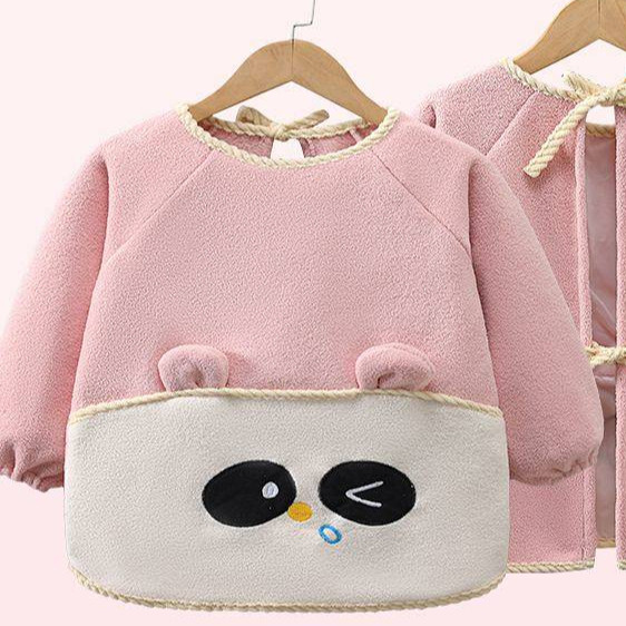 Autumn and Winter Velvet Baby Gown Water and Dirt Resistant Outer Wear Western Style Apron Eating Bi