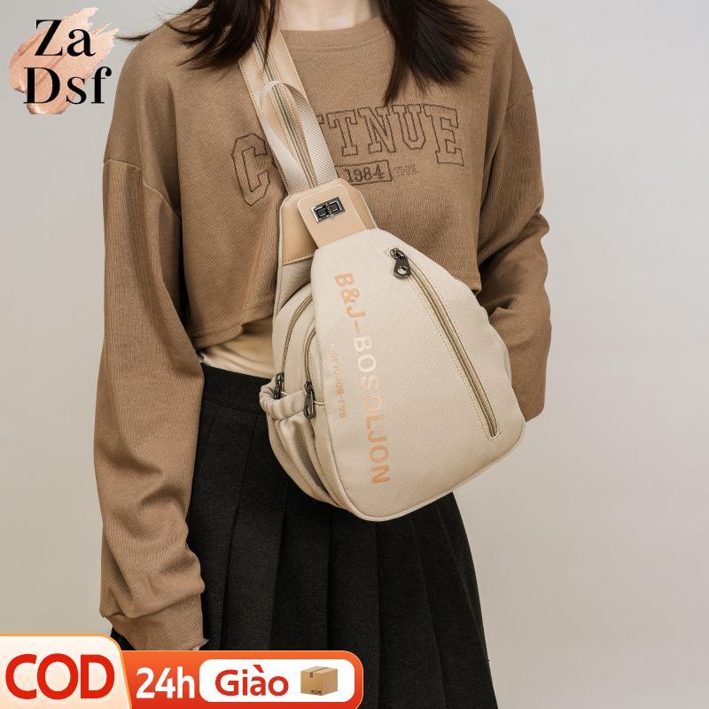 [Zdsf] Túi đeo chéo ngực nữ thông thường Ba lô du lịch Unisex nhiều túi Túi đeo vai nữ Sử dụng hàng ngày Gói Fanny COD
