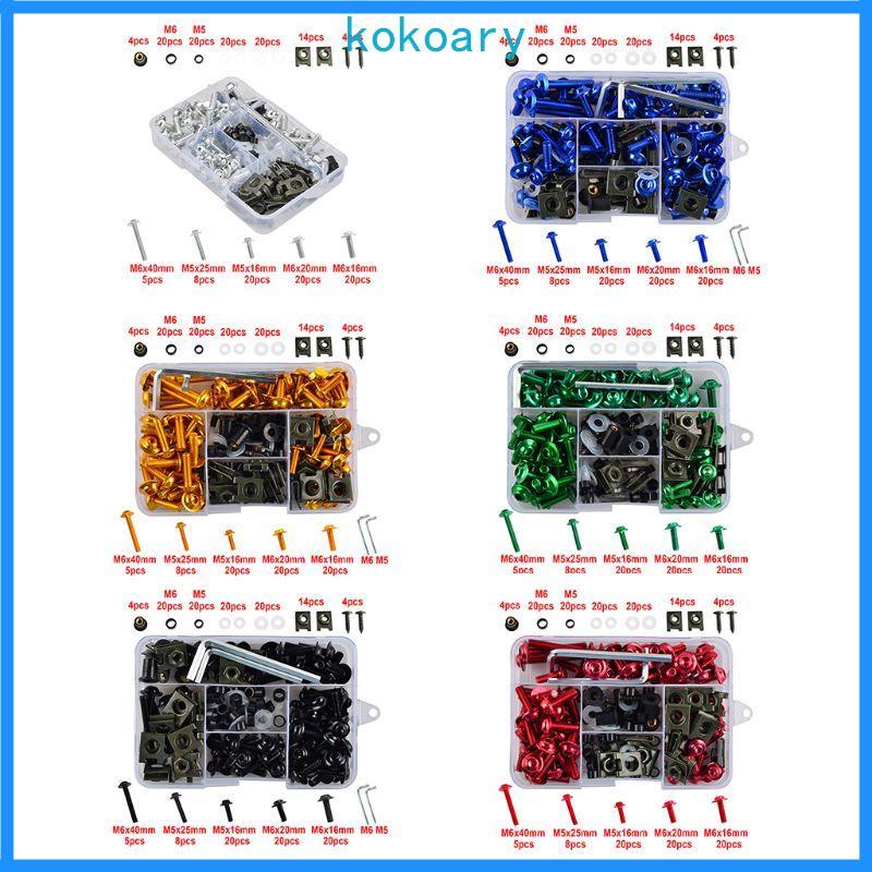 177PCS/Set M6 M5 Fairing Bolts Kit Bodywork Screws Nut For Motorcycle 6 colors
