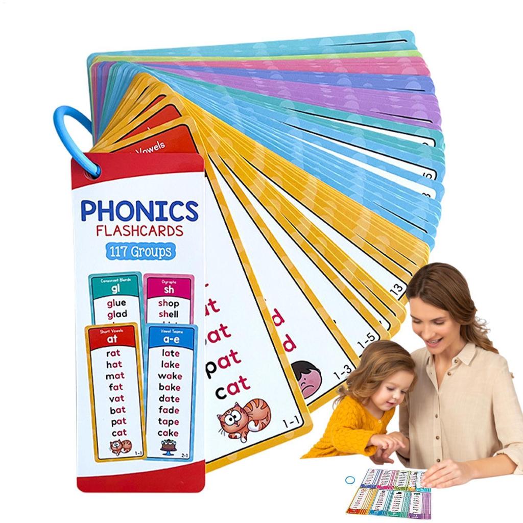 Phonics Flash Cards Cho Trẻ Em Đánh vần Đọc Phonics Trò Chơi Giáo Dục Cho Trẻ Em Từ 4-8 Mẫu Giáo 1 L