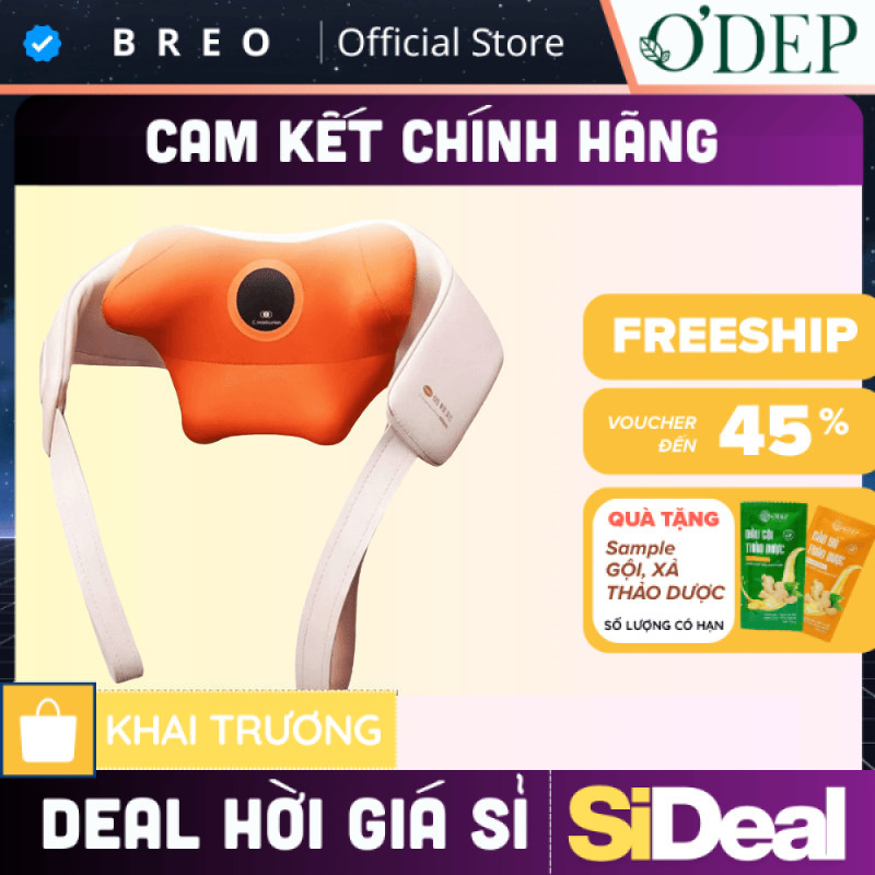 Máy massage cổ vai gáy Breo N6 Mini, con lăn silicon mềm, 16 điểm chạm, tự chỉnh lực - SIDEAL SIA