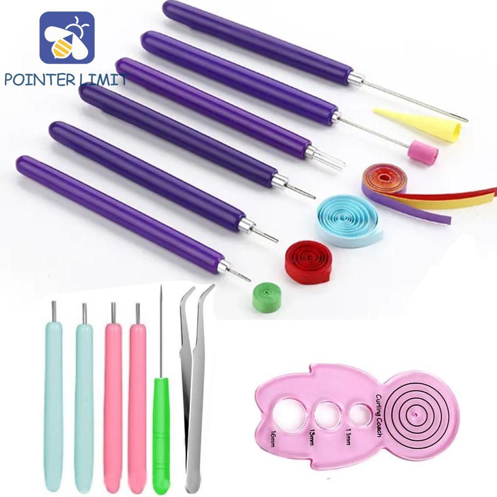 POINTER GIỚI HẠN 12 Dụng Cụ Quilling Giấy, Quilling Có Rãnh Bút Giấy Uốn Quilling Bộ Kim, Giấy Thủ C