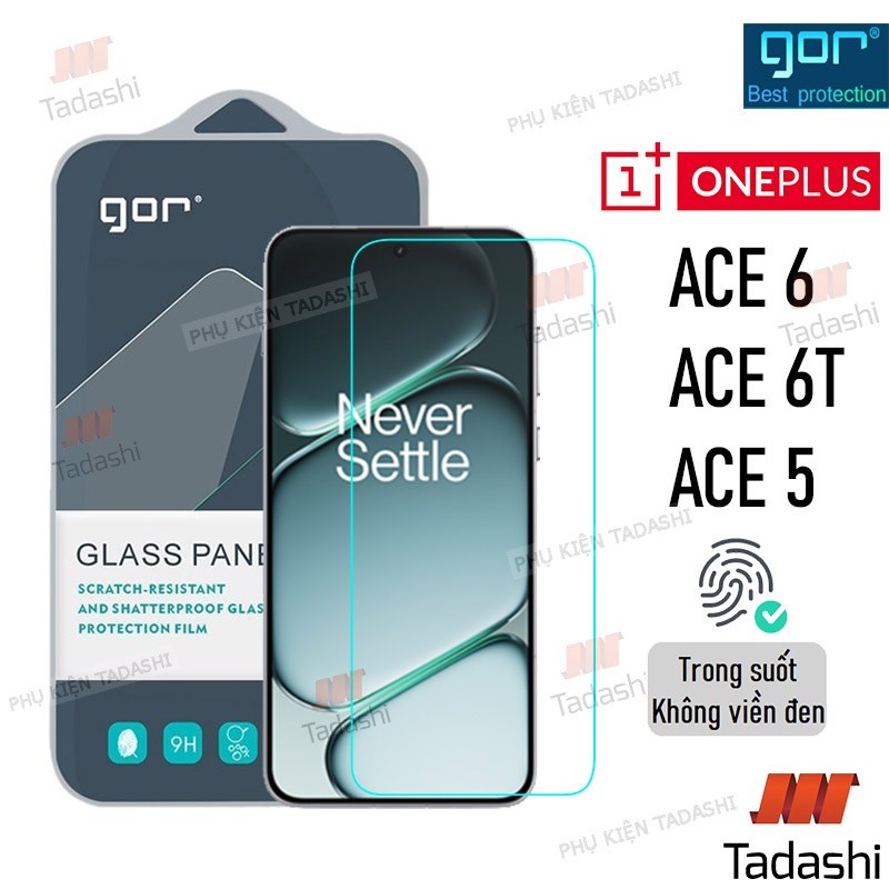 Kính cường lực Oneplus Ace 6/ ACE 6T, ACE5/ ACE 5 Pro/ ACE 5 Ultra Trong Suốt Không Viền Đen 9H/ Vát