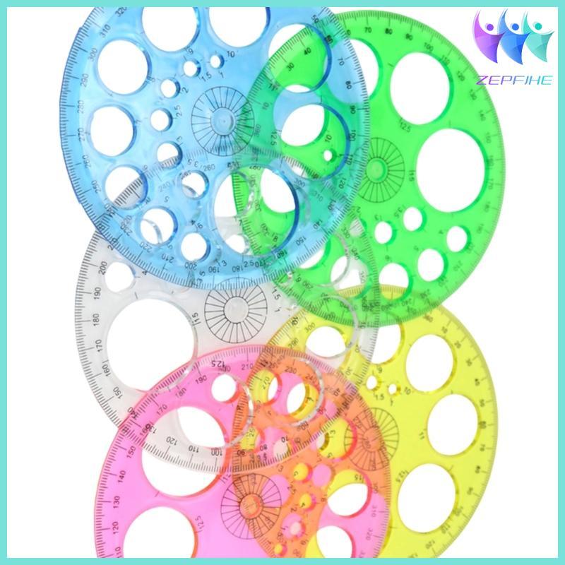 Nio 5 Chiếc Vòng Tròn 360 Độ Protractor Vòng Tròn Stencils Toán Protractor Vòng Tròn Mẫu Thước