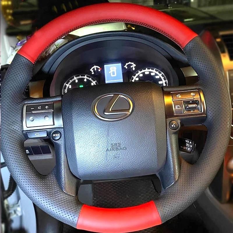Dành Cho Xe Lexus GX400 GX450 GX460 DIY Carbon Đen Da Tay Khâu Chống Trơn Trượt Ô Tô Vô Lăng Bao Nội