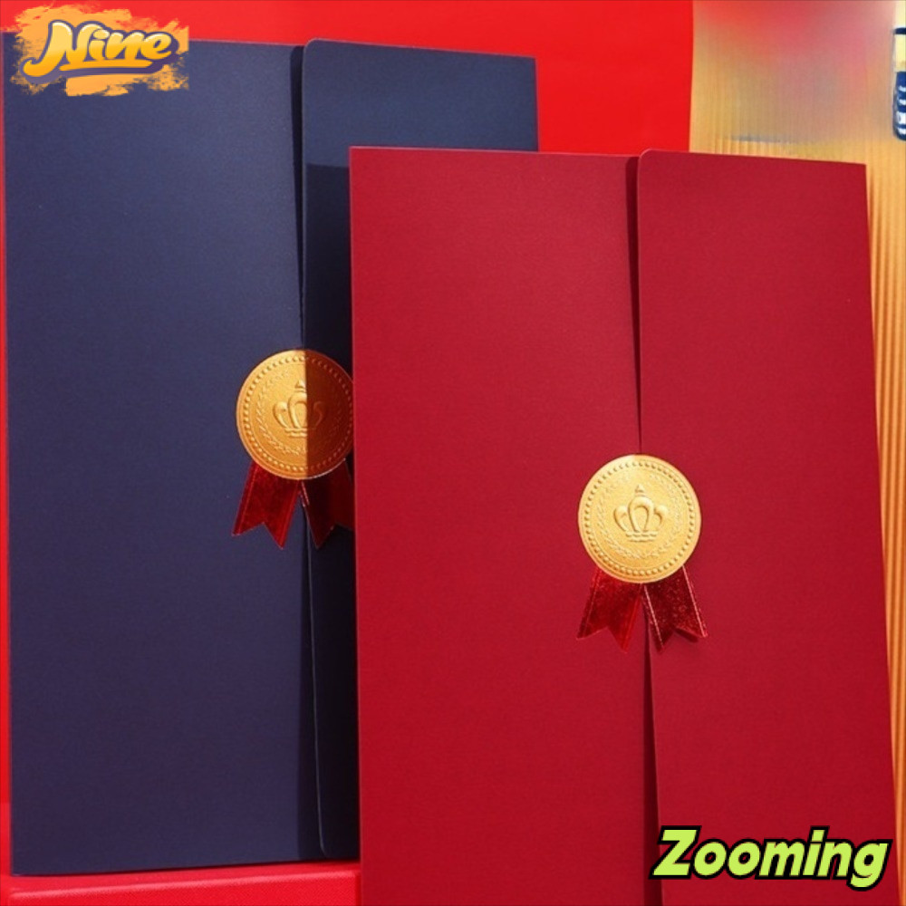 ZOOMING Diploma Cover, Gilding Process Paper Envelope Award Người giữ chứng chỉ, A4 Trang ba lần Vỏ 