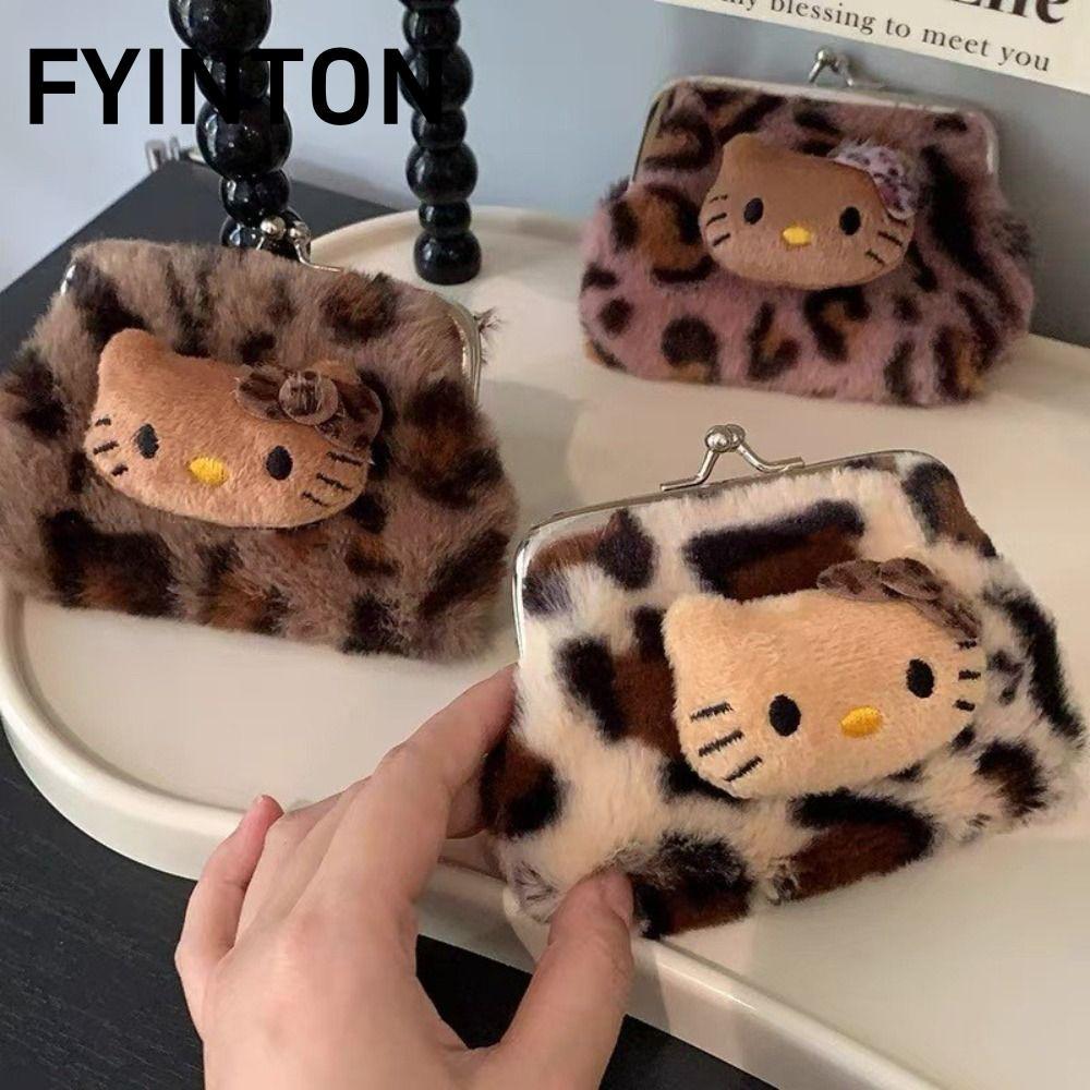 Túi lưu trữ FYINTON, Ví Hello Kitty Quà tặng Hello Kitty, Ví nhỏ họa tiết da báo Mini