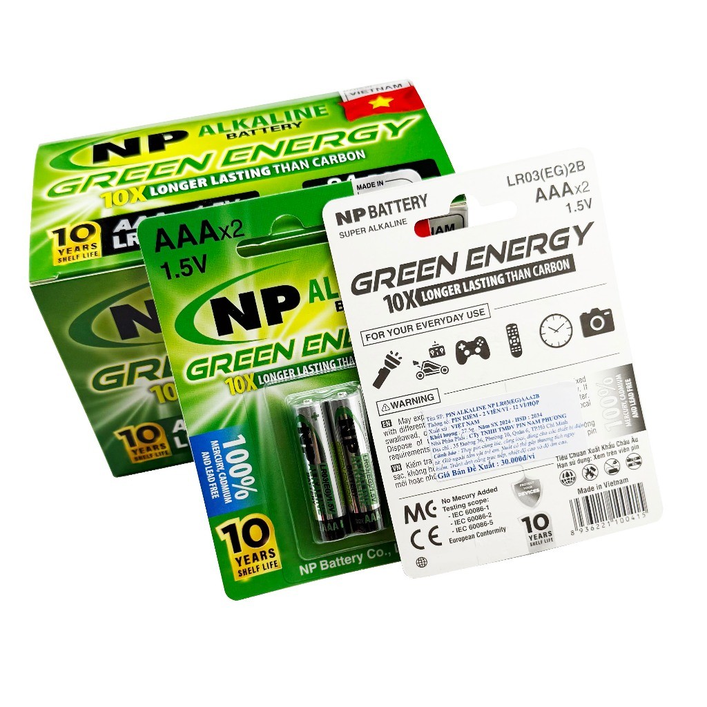[Chính hãng] Pin tiểu nhỏ AAA (3A) Alkaline NP National Power Alkaline AAA(LR03)