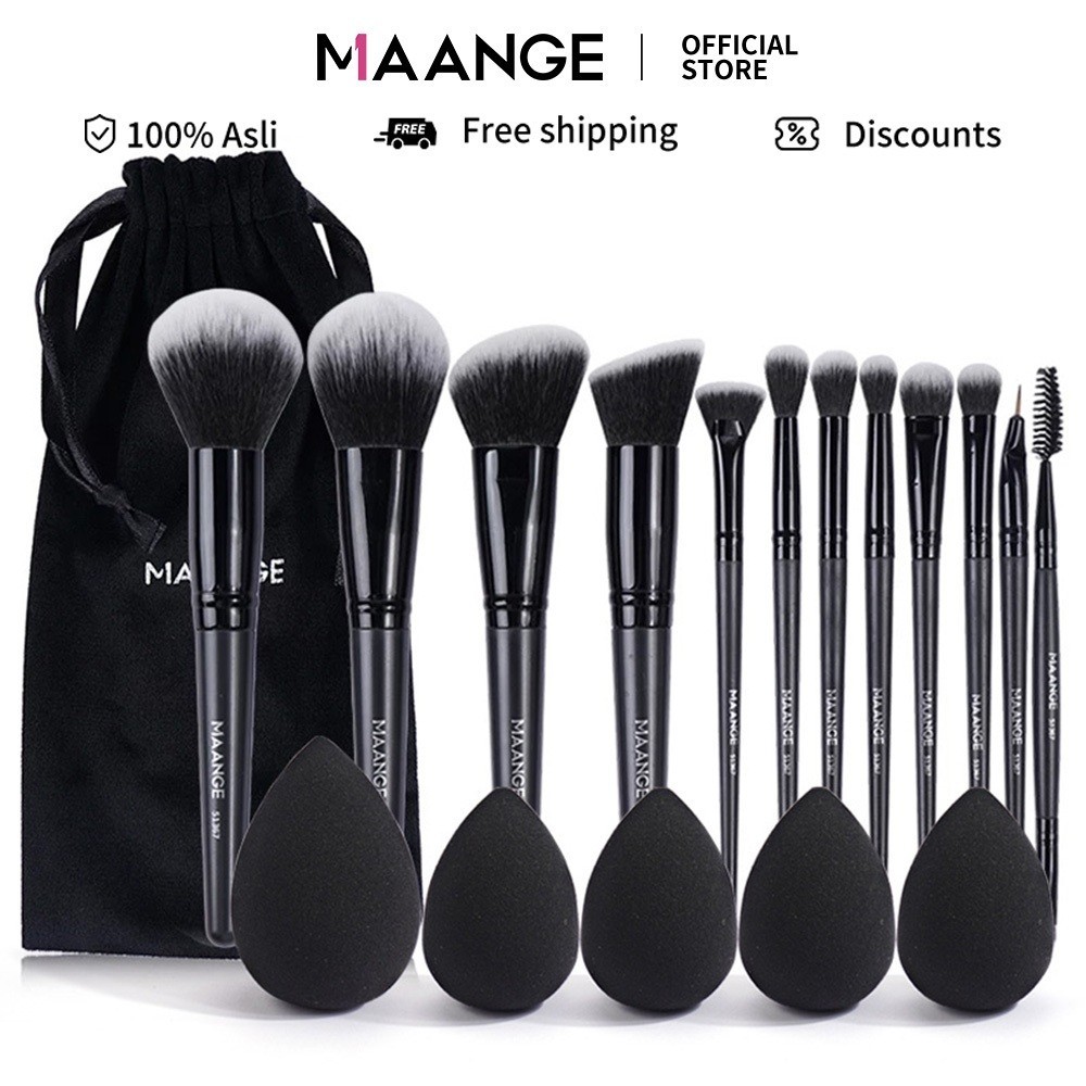 Bộ cọ trang điểm cao cấp 12 món MAANGE, dụng cụ làm đẹp chuyên nghiệp có túi đựng cọ 51367 | BigBuy360 - bigbuy360.vn
