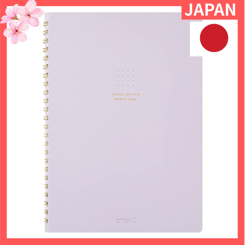 DESIGNPHIL Midori Notebook Ring Notebook Color Dot Grid Purple A5 15335006【Direct from Japan】
