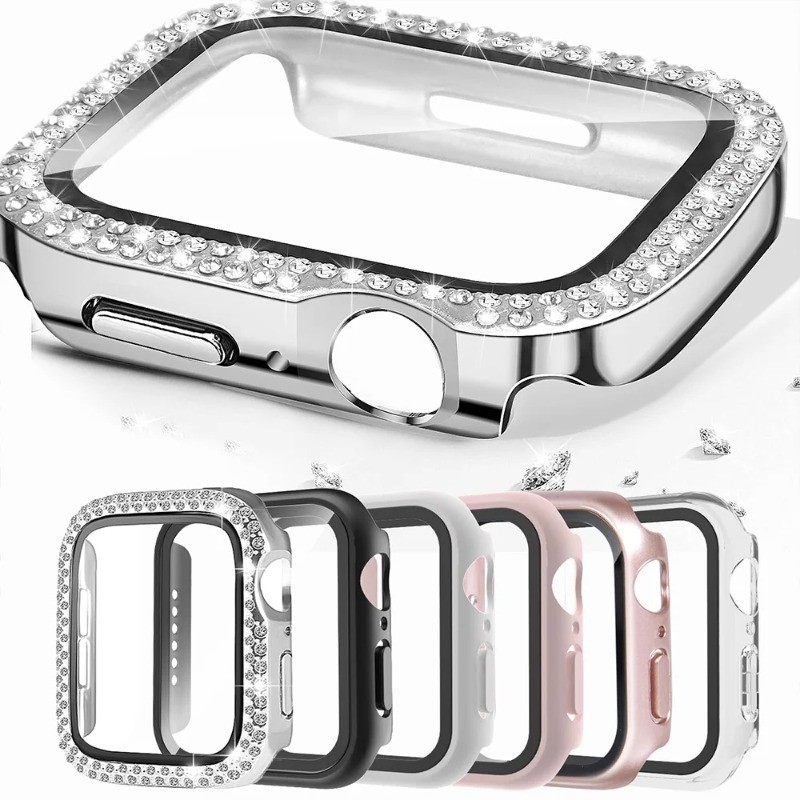 Ốp Bảo Vệ Màn Hình Cho Apple watch ultra 3 2 49mm 360 ​​Kính cường lực trọn gói + Vỏ cản kim cương c