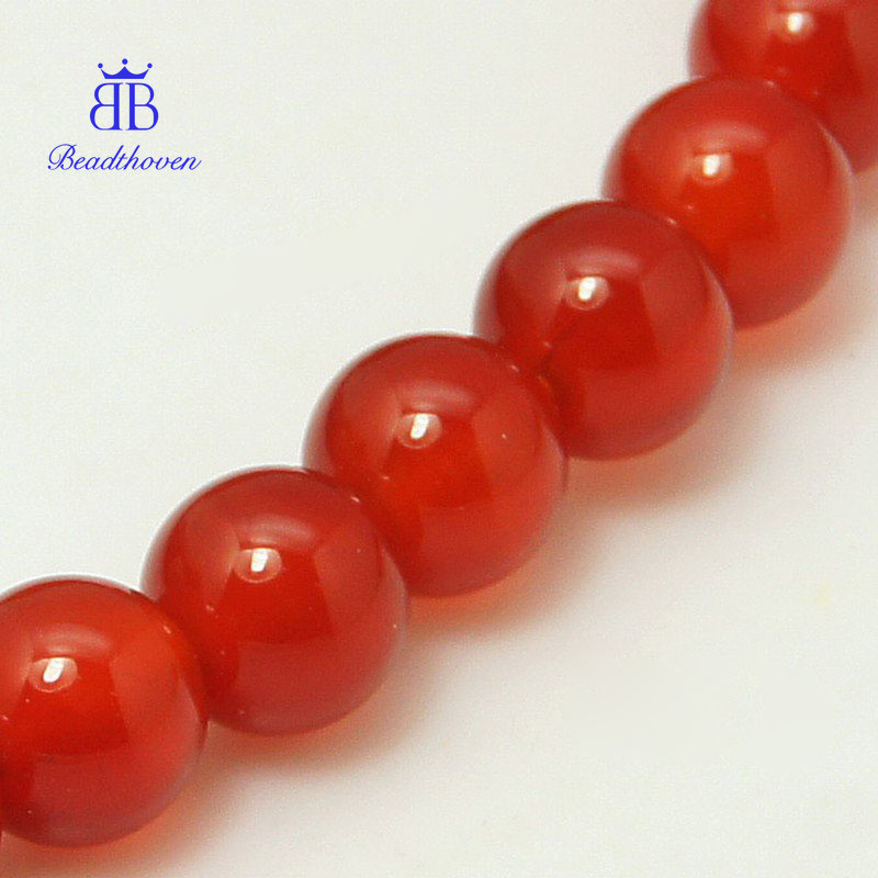 Dây hạt carnelian màu đỏ cao cấp, đường kính 6mm, lỗ 0.8mm - 62 viên/sợi (14.6 inches)